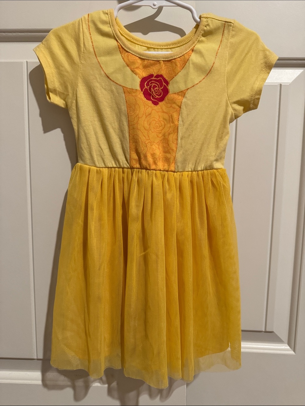 Old Navy Yellow Tulle Dress with Rose Applique